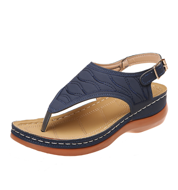 Roman Style One Word Buckle Women's Sandals 43 Large Size
