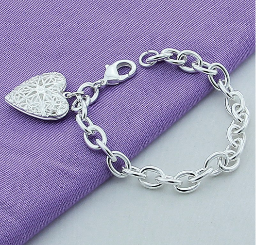 Women Fashion Sterling Silver Jewelry 925 Solid Grape Bead Charm Chain Bracelets & Bangles For Gift