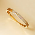 Hot selling copper micro inlaid jewelry supply, plated with real gold and zirconium bracelets, simple and personalized