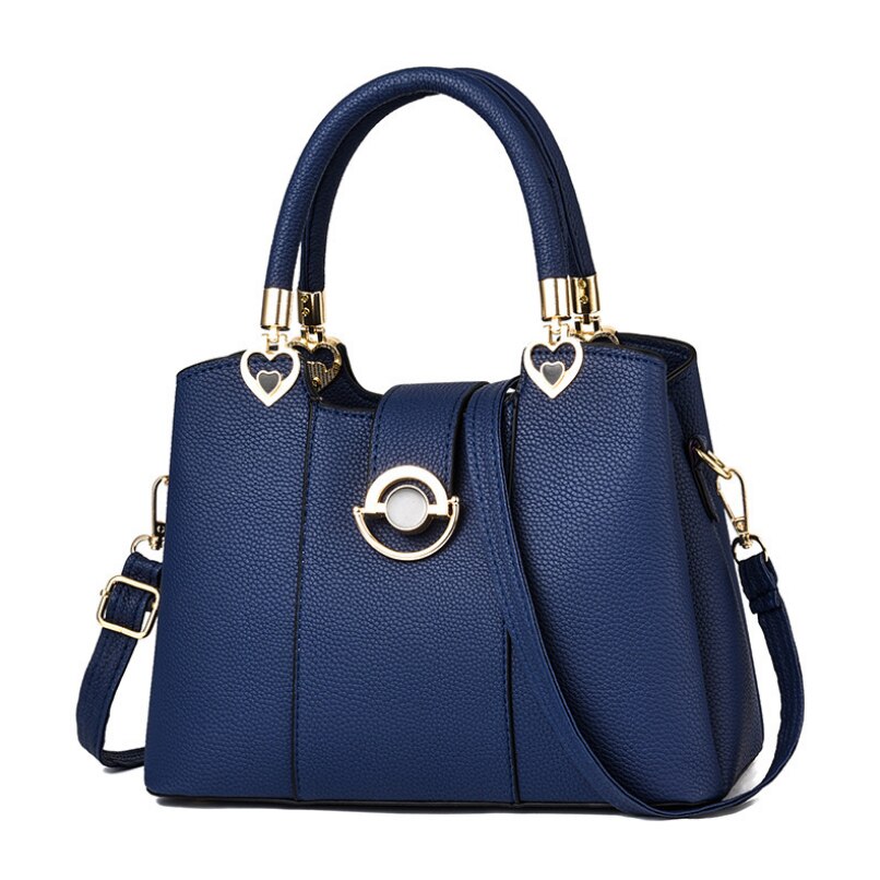 solid color leather shoulder messenger bag