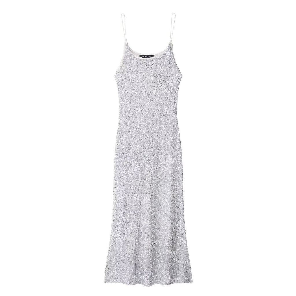 bead embellished lingerie-style dress