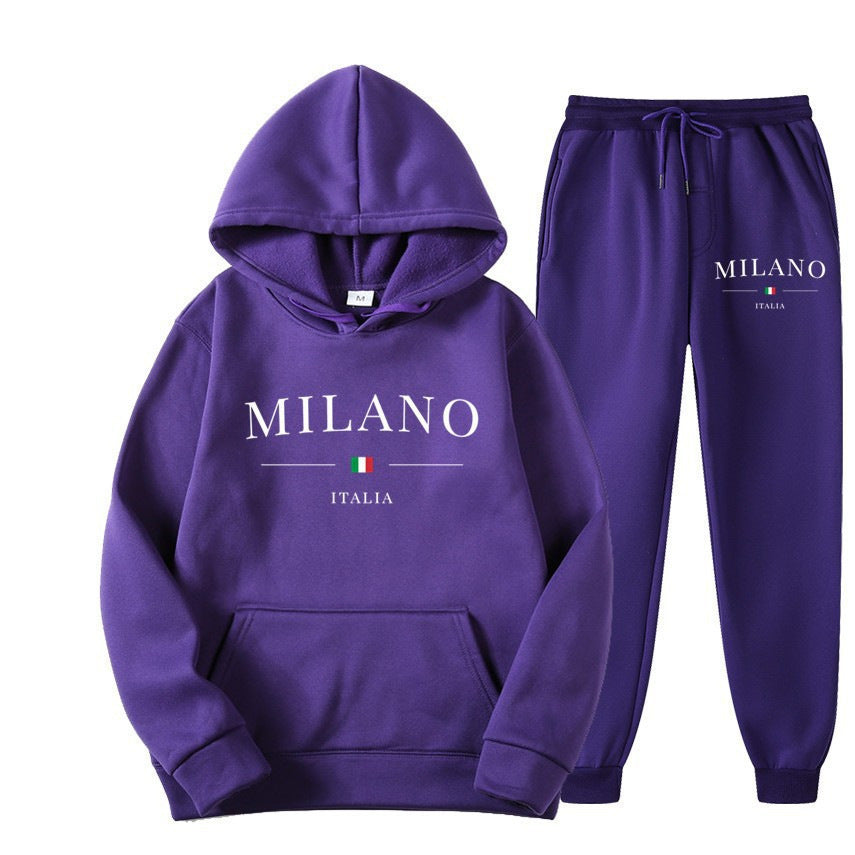 Unisex fleece hoodie and sweatpants set