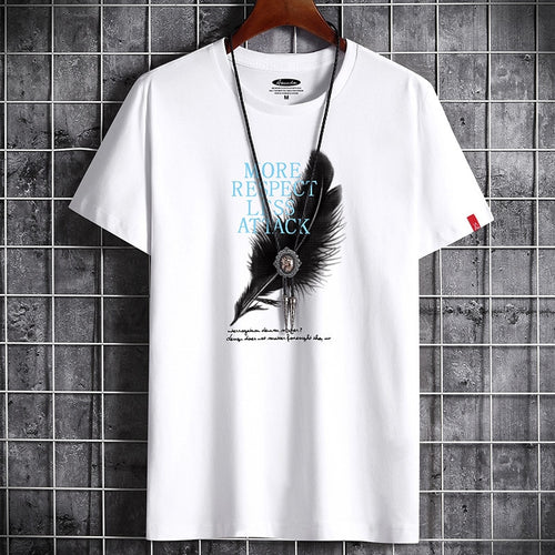 Anime T Shirt White Oversized Summer for Men Clothing