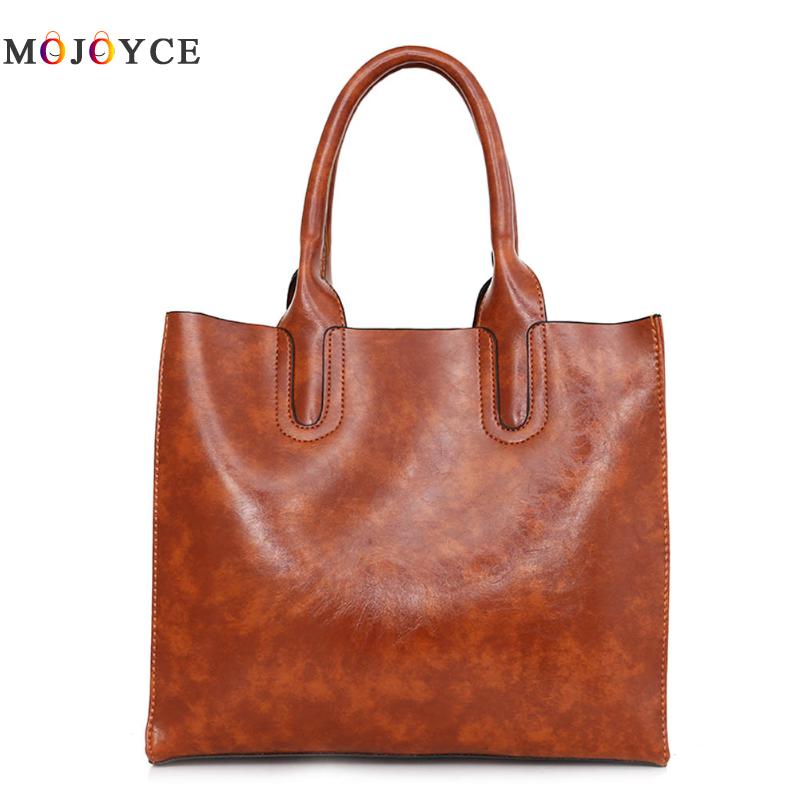 oil-wax effect PU handbag, shoulder bag and purse set