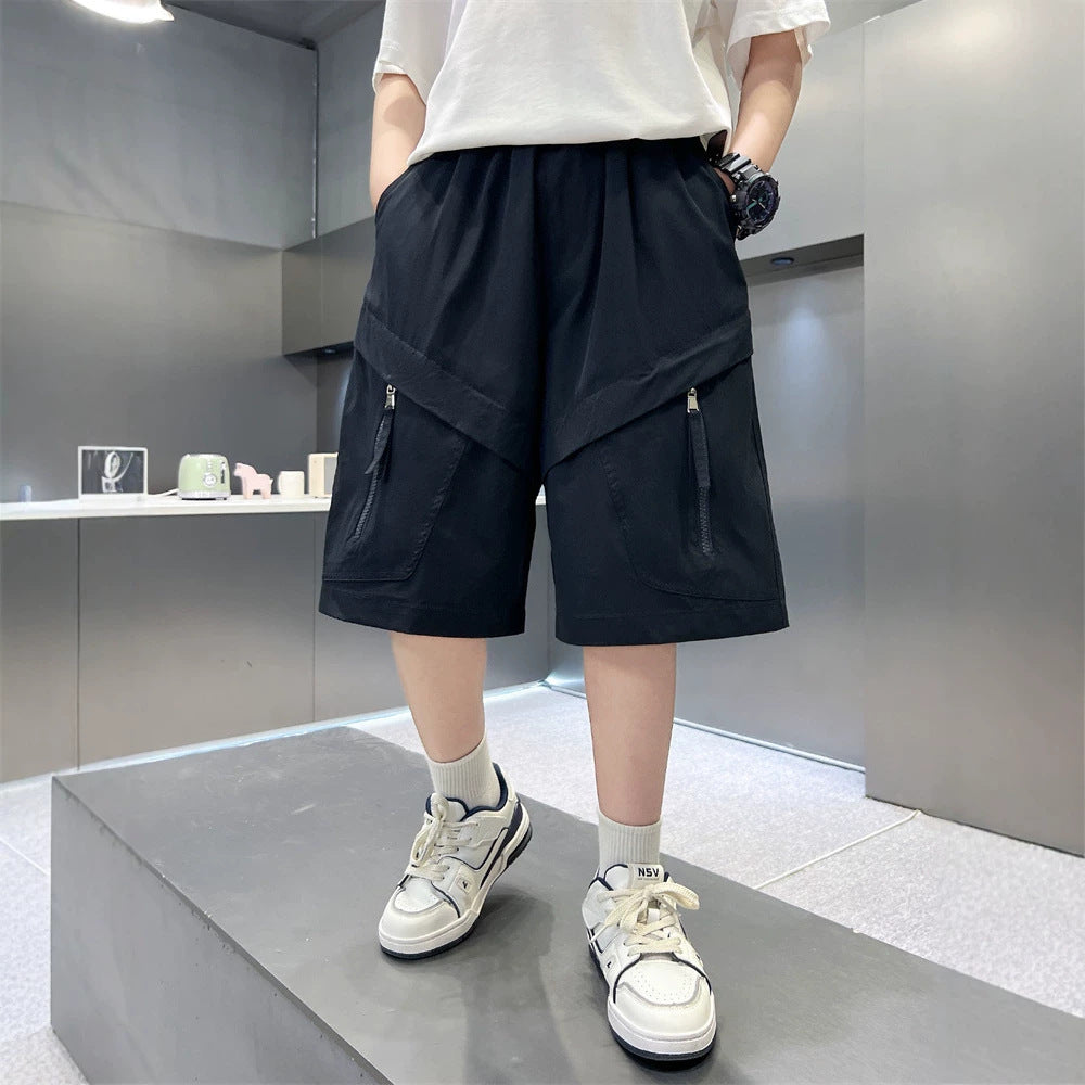 Casual Cargo Shorts for Boys Mid-Length Pants Kids Clothing