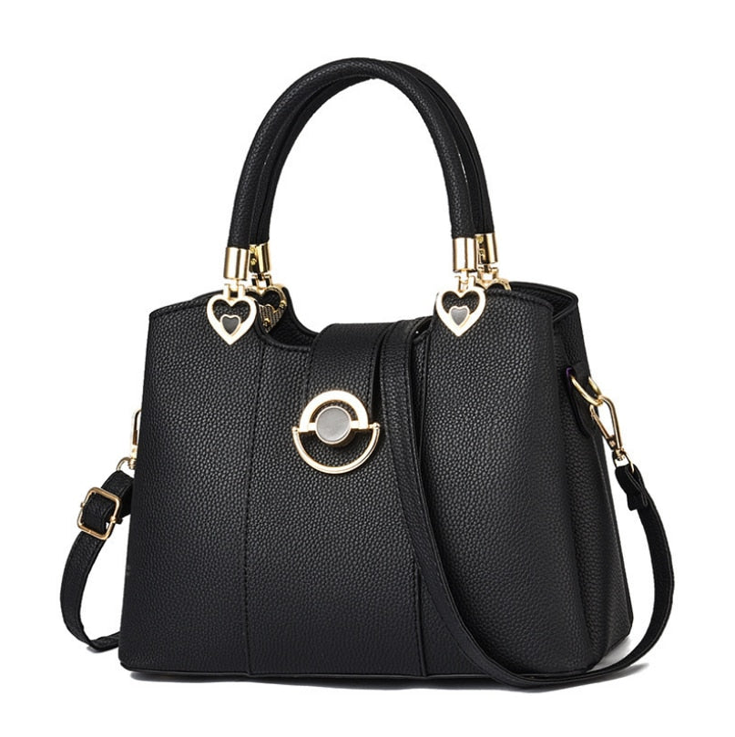 solid color leather shoulder messenger bag