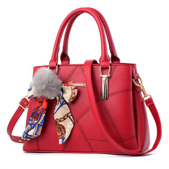 geometric PU shoulder bag with single strap