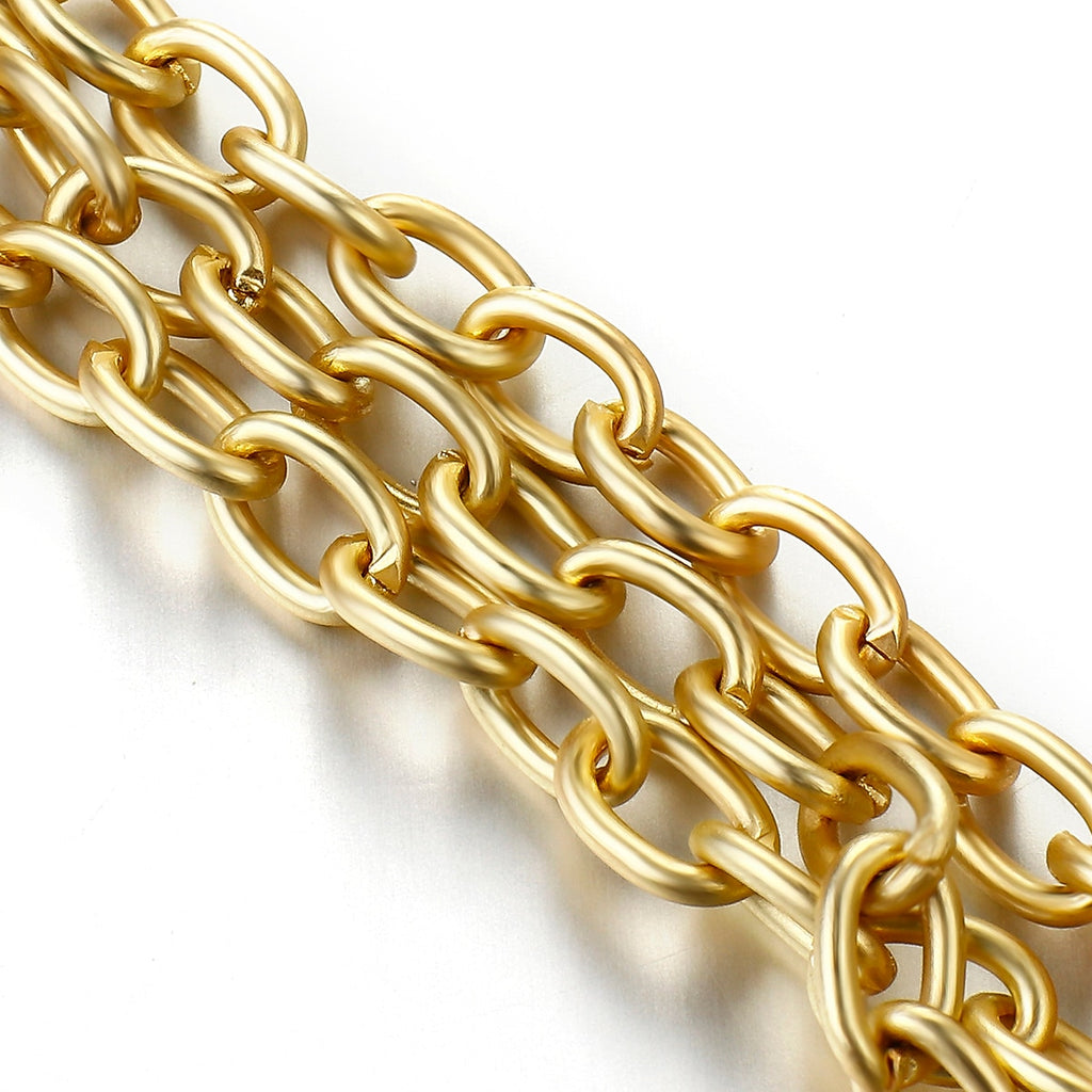 Gold Color Charm Chain Bracelets For Women Men Metal Portrait Coin Alloy