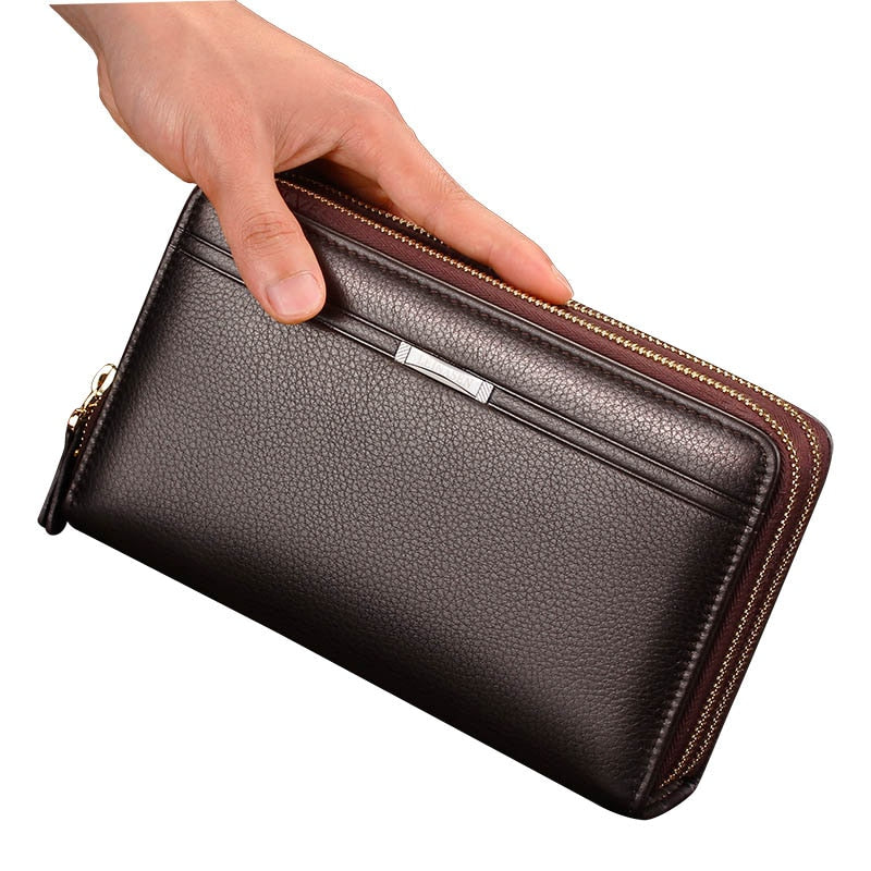 black men's leather-style wallet