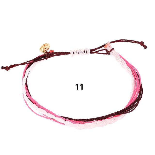 waterproof wax cord friendship bracelets Bohemian braided bracelet for teenagers wave summer fashion jewelry