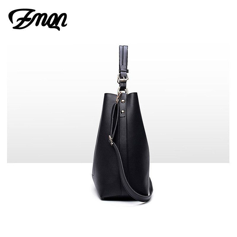 large PU bucket tote shoulder bag