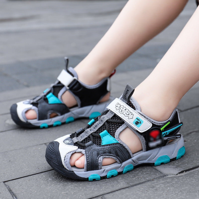 Spring And Summer New Children's Mesh Casual Shoes Fashion Sandals Baotou Velcro Trend