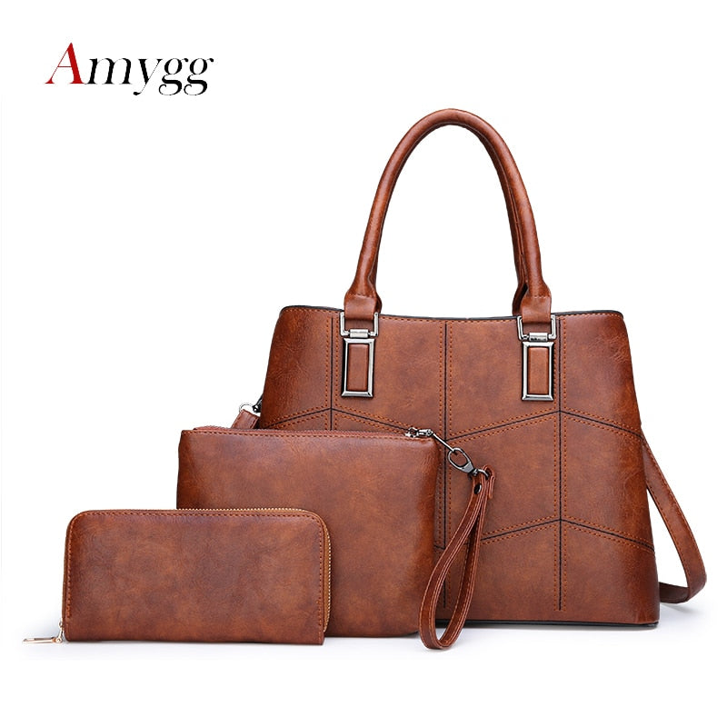 three-piece pu handbag set