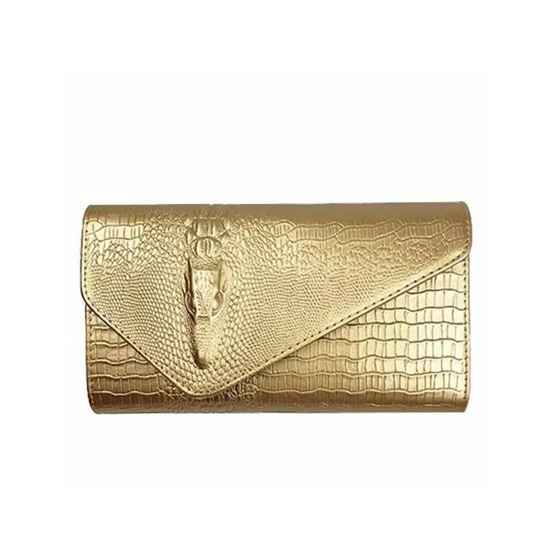 Red textured clutch bag