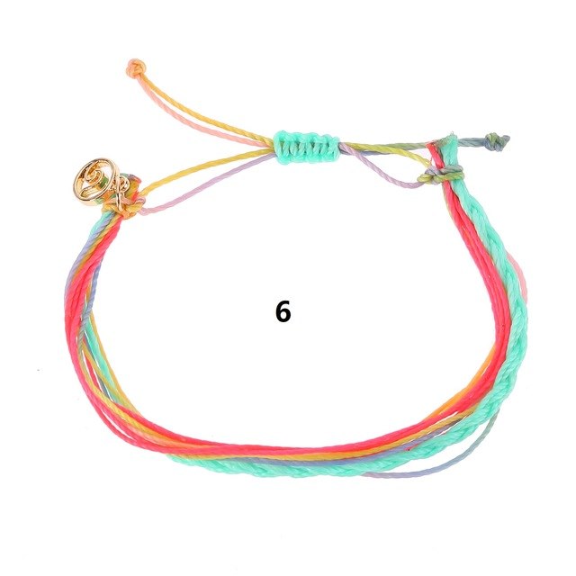 waterproof wax cord friendship bracelets Bohemian braided bracelet for teenagers wave summer fashion jewelry