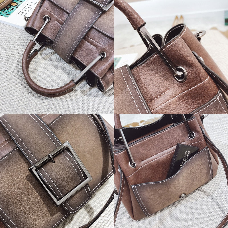 large leisure tote bag with leather-look finish