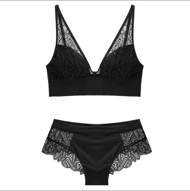 jacquard wireless bra and brief set