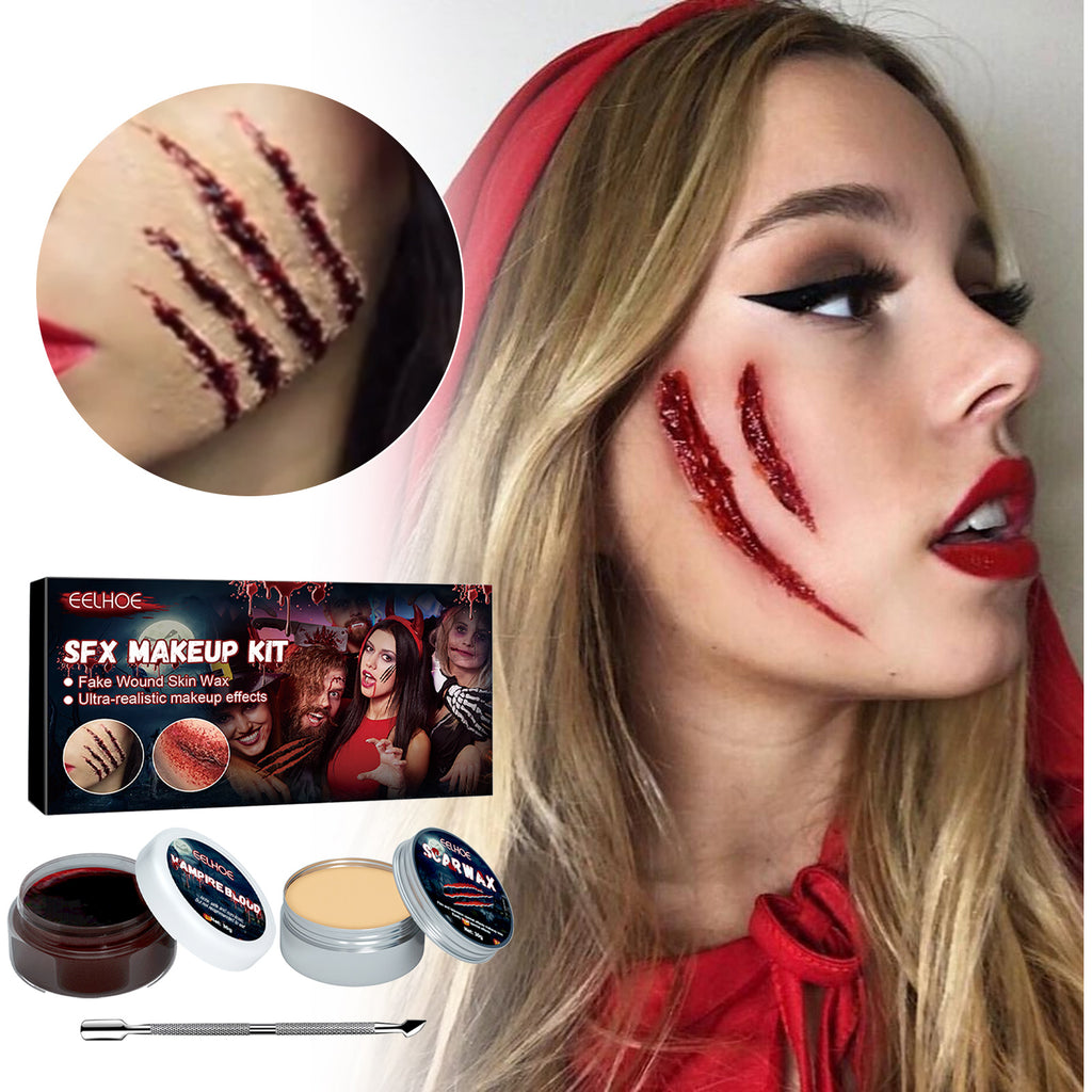 SFX Makeup Kit, Props Scar Scary Atmosphere Party Set.