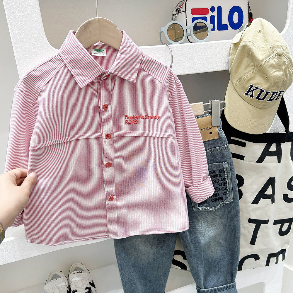 Loose Striped Blazer for Boys, Fashionable Kids Clothing