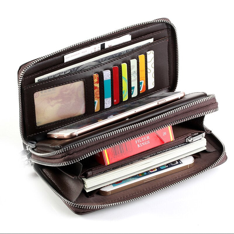 black men's leather-style wallet