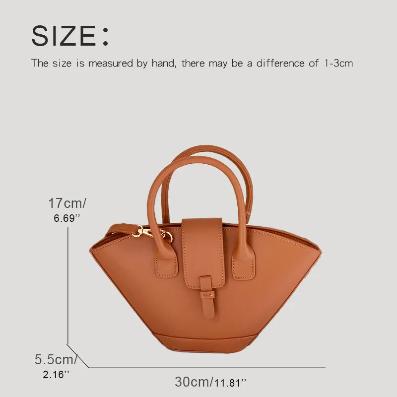 vintage shell top-handle PU bag