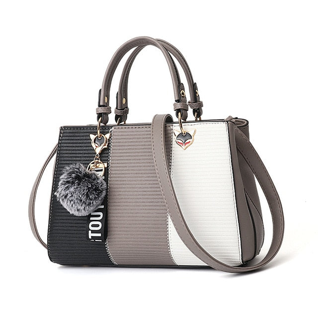 sequined hairball crossbody bag