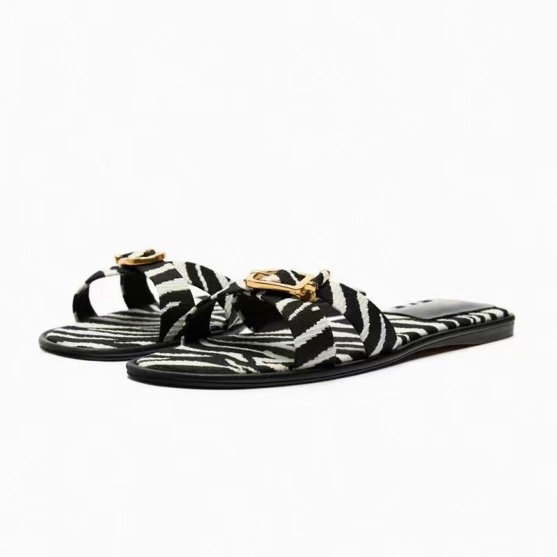 Women's Slippers Sandals Woman Flat Casual Round toe Luxury Slipper