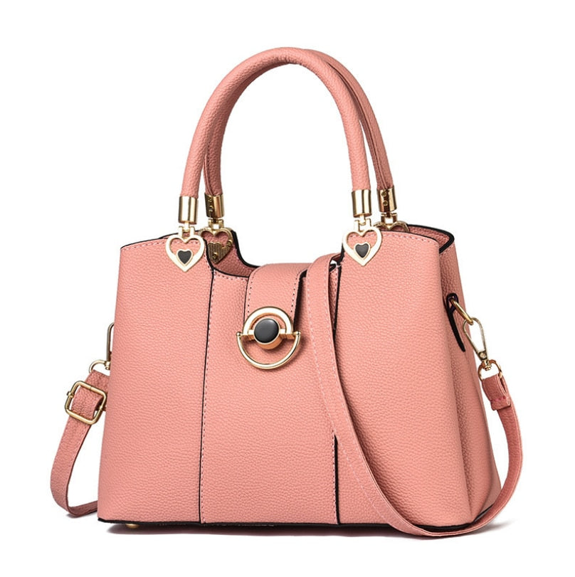 solid color leather shoulder messenger bag