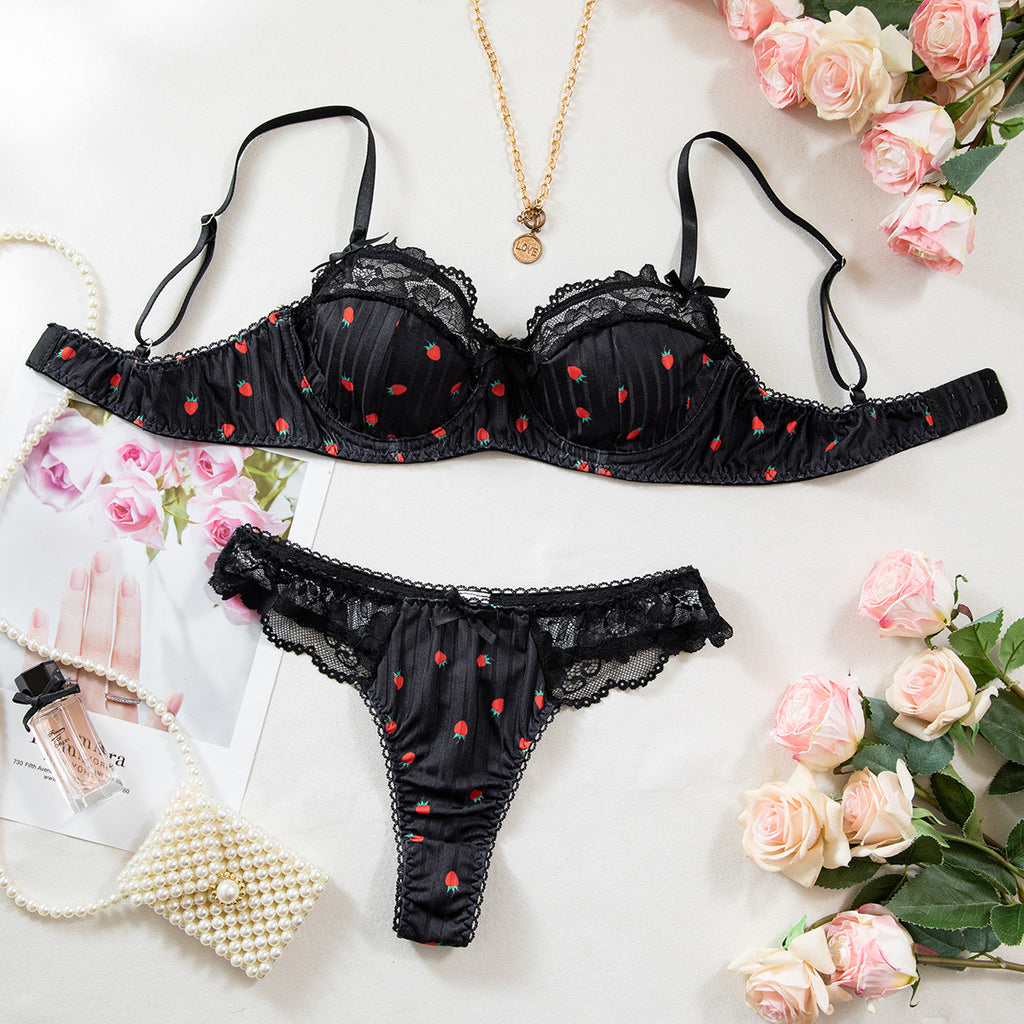 floral lace bra and panty set