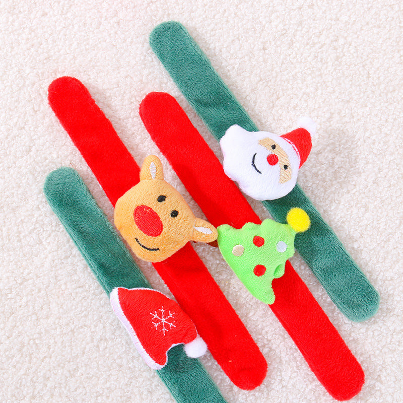 Christmas Decorative Plush Pop Bracelets for Kids, Creative Holiday Gifts and Party Favors for Kindergarten Celebrations
