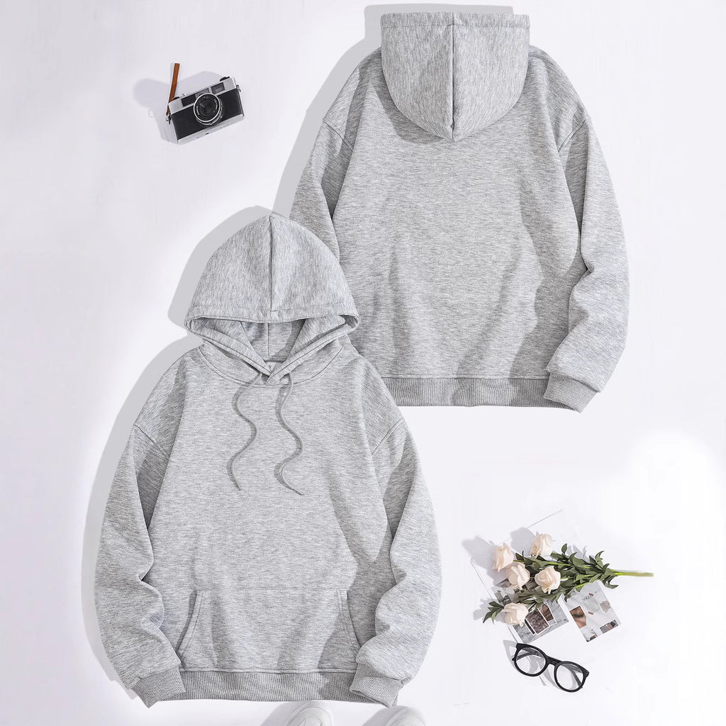 Kangaroo pocket hooded long sleeved fleece hoodie
