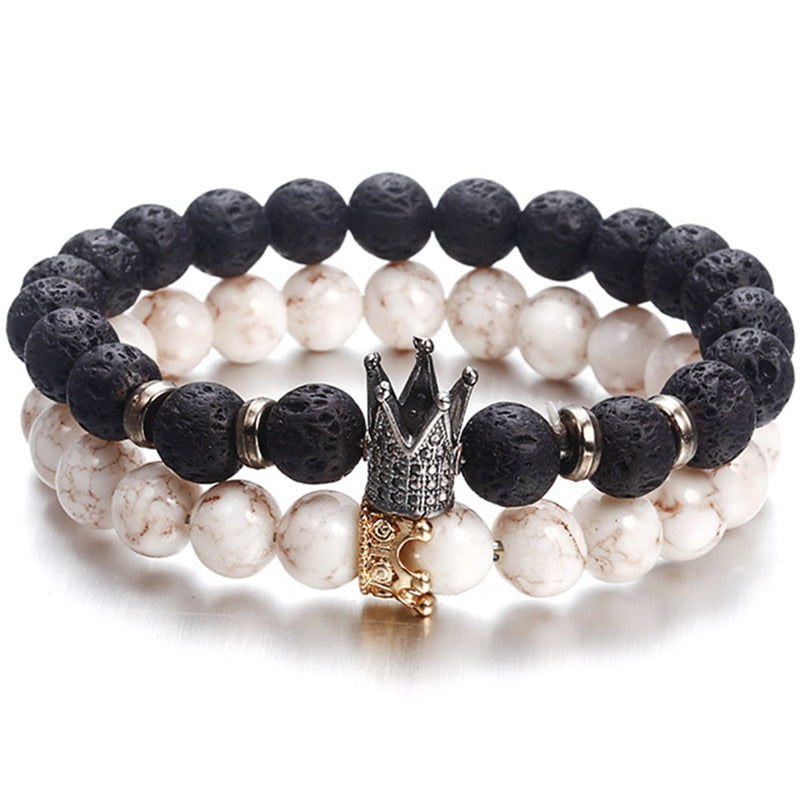 Fashion Beaded Women Men Bracelets Simple Classic Round Bead Charm & Bangles For Men Handmade Accessories Gift