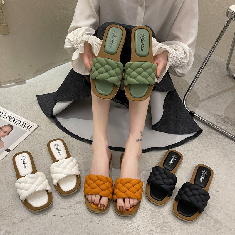New Style Sandals And Slippers Casual All-Match Non-Slip Flat Slipper Women's Outer Wear