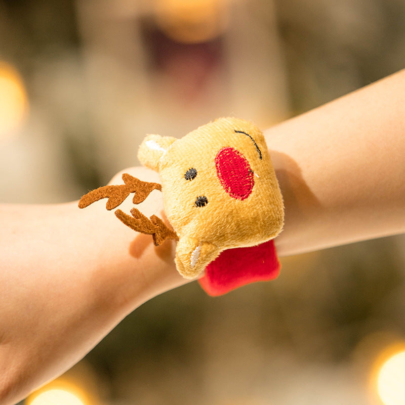 Christmas Decorative Plush Pop Bracelets for Kids, Creative Holiday Gifts and Party Favors for Kindergarten Celebrations