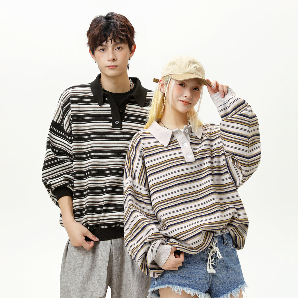 Striped collar sweater for men.