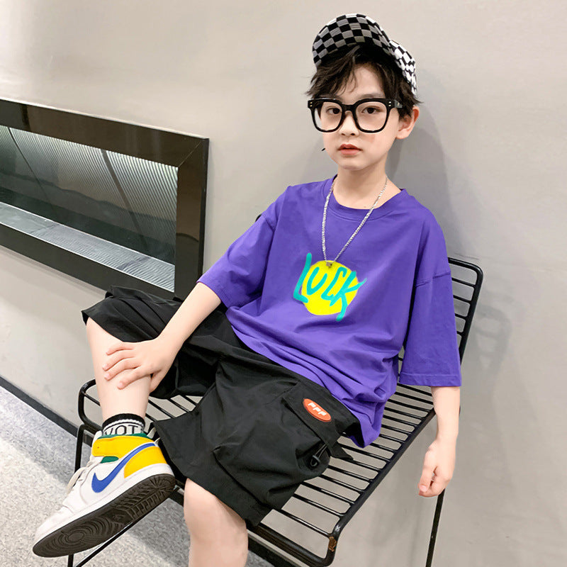 T-shirt pour Garçon Manches Courtes Vêtement Décontracté pour Enfants.