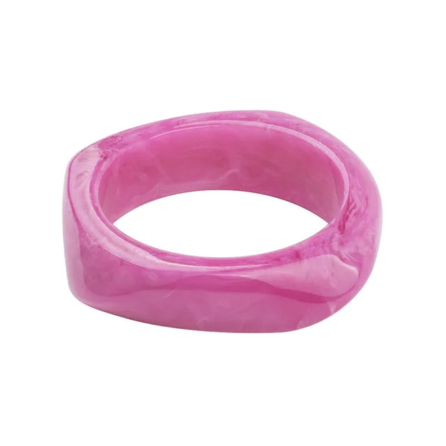 Vintage Colorful Resin Cuff Bracelets Bangles for Women Acrylic Irregular Geometric Wide Bracelet Charms Female Jewelry