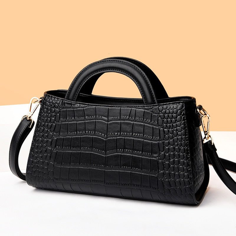 large embossed PU crossbody bag