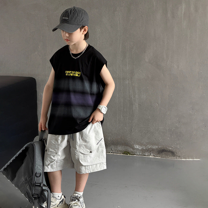 Children's Clothing Boys Sleeveless Set Cool Vest for Kids