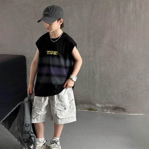Boys sleeveless cotton two-piece set