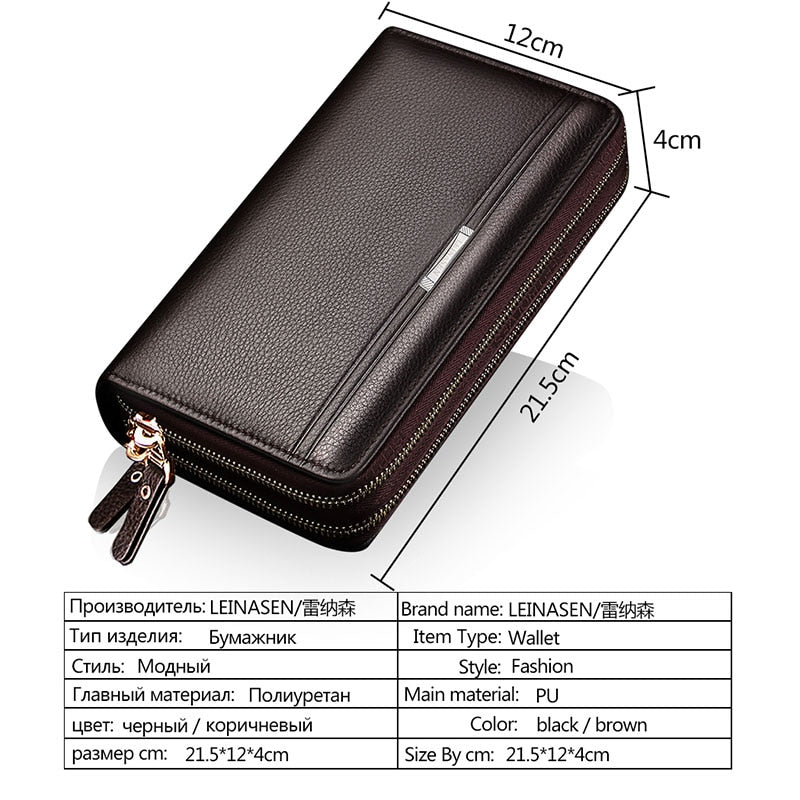 black men's leather-style wallet