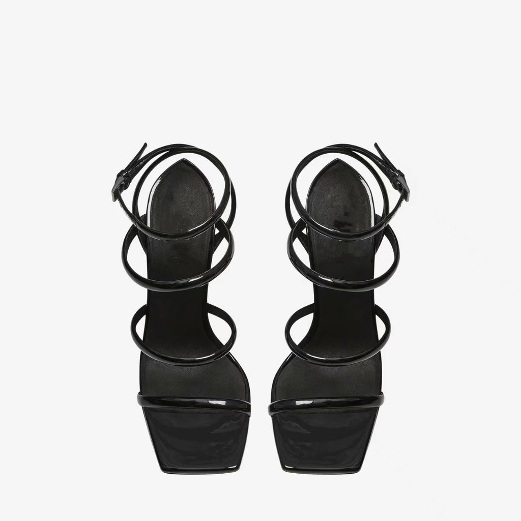 High Heel Wrapped Sandals Women's One line Buckle Sexy Open Toe Waterproof Platform Fashion