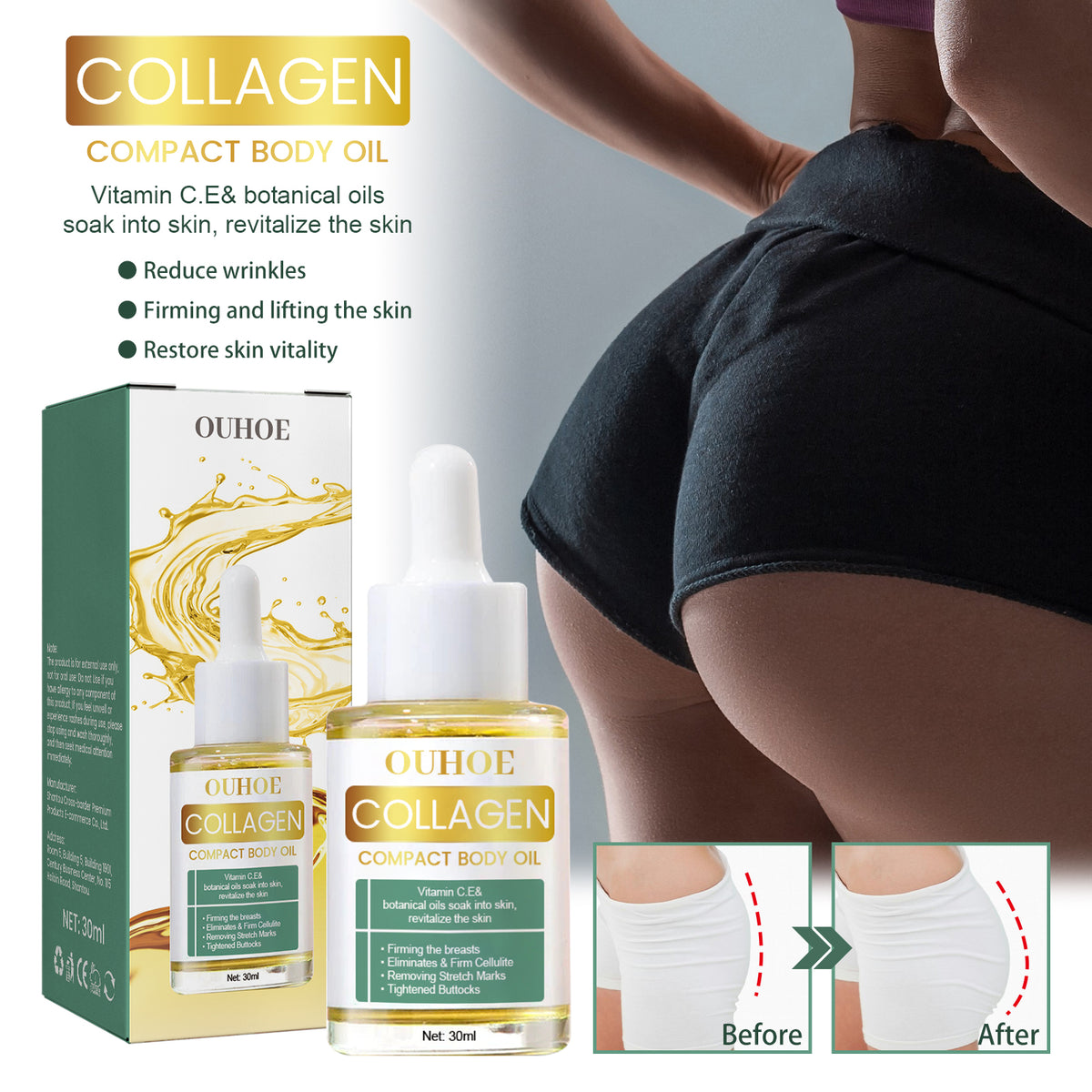 Óleo de Massagem Corporal com Colagénio