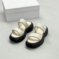 Thick-soled sandals, platform comfortable outer wear, genuine leather strappy for women.