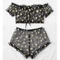 Conjunto de Lingerie Floral Ombro a Ombro