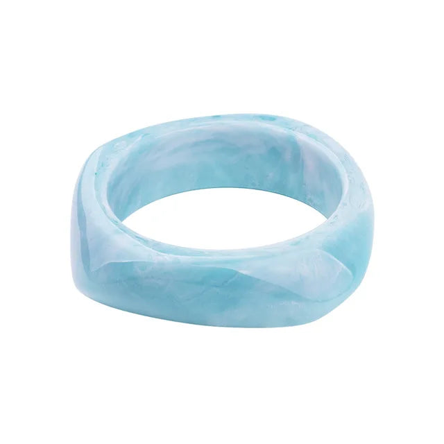 Vintage Colorful Resin Cuff Bracelets Bangles for Women Acrylic Irregular Geometric Wide Bracelet Charms Female Jewelry