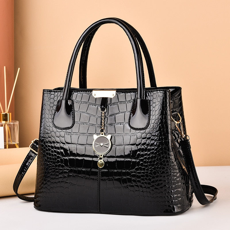 large soft leather-effect shoulder bag