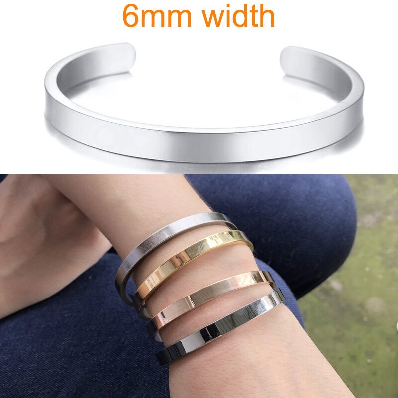 Inspirational Cuff Bracelet Bangle For Women Rose Gold silver color Engraved Mantra Bracelets Wife Fiance Personalized Gifts