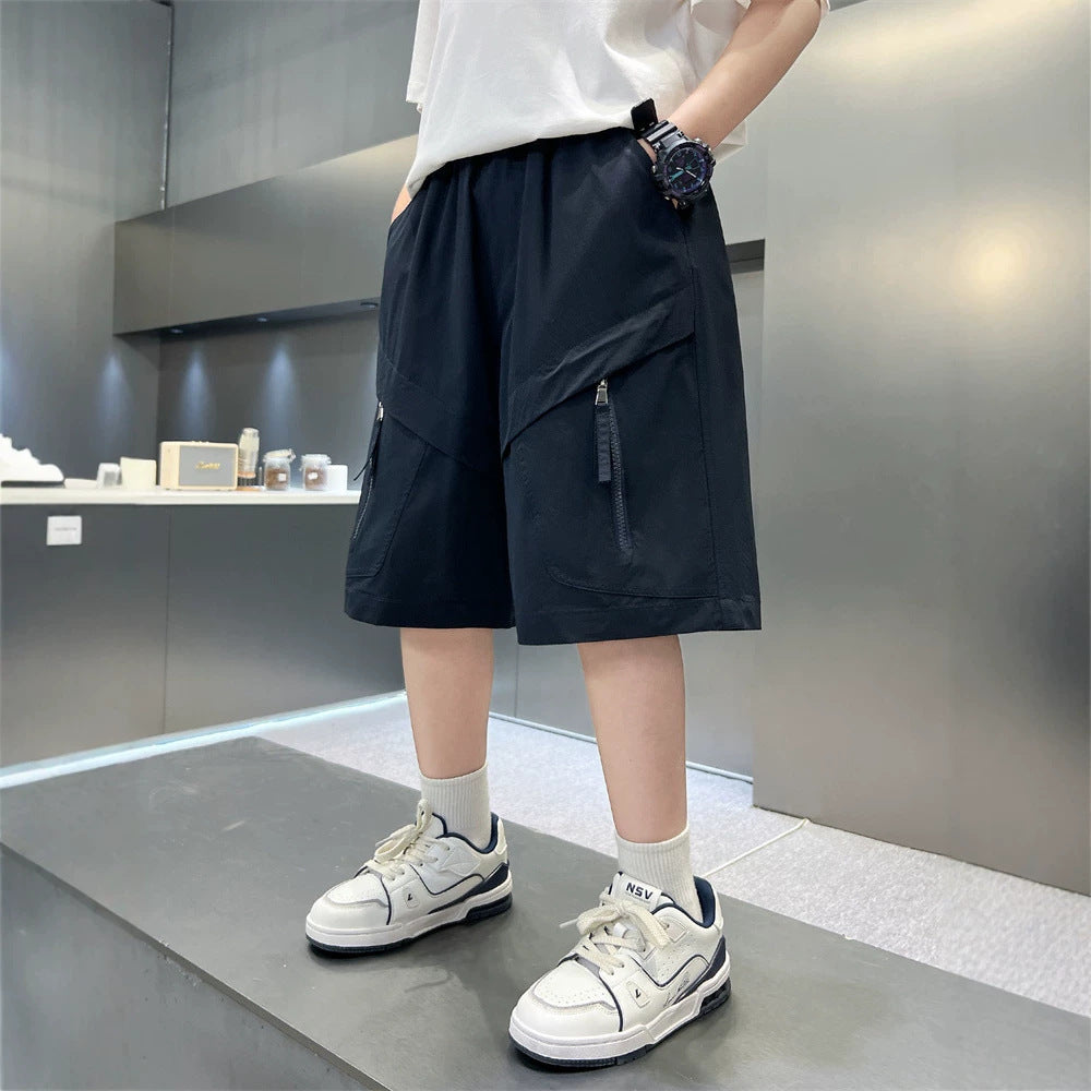 Casual Cargo Shorts for Boys Mid-Length Pants Kids Clothing