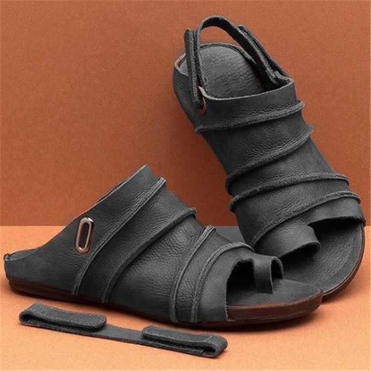 Fish mouthed toe clip beach women's sandals Velcro slippers dual-purpose